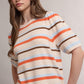 Vintage Charm Striped Pullover Knit Top