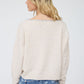 Shannon Contrast Trim Off Shoulder Long Sleeve Sweater