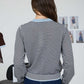 Preview Stripe Contrast Trim Button Down Knit Cardigan