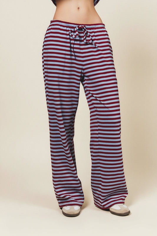 Jay Mid Rise Wide Leg Stripe Pants