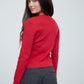 Drift Scalloped Button Detail Long Sleeve Knit Cardigan