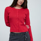 Drift Scalloped Button Detail Long Sleeve Knit Cardigan