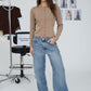 Magazine Scalloped Button Detail Long Sleeve Knit Cardigan