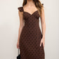 Danny Polka Dot Flock Sweetheart Midi Dress