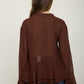 Sidekick Tiered Ruffle Tie-neck Long Sleeve Top
