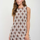 Textured Geometric Sleeveless Mini Dress
