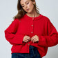 Escalade Raw Edge Exposed Seam Button Down Knit Cardigan