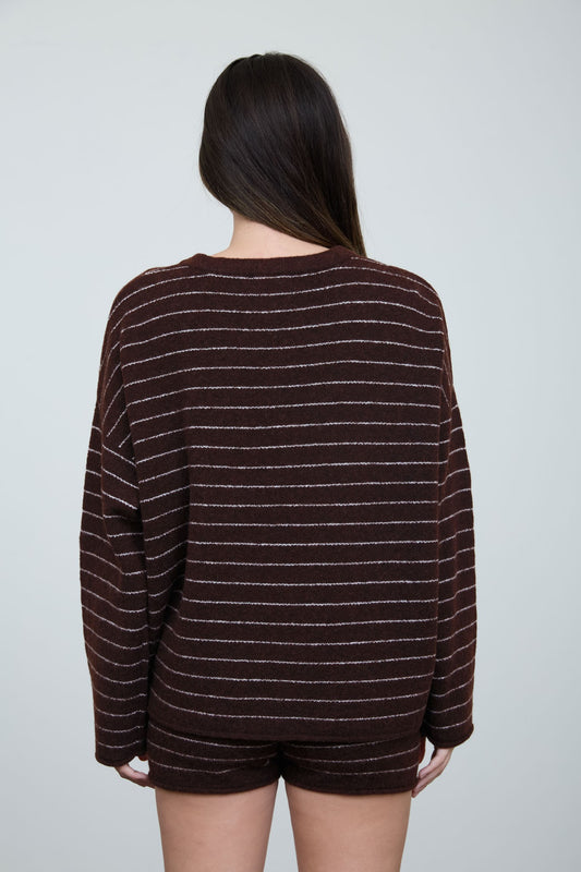 Chase Crew Neck Stripe Knit Pullover