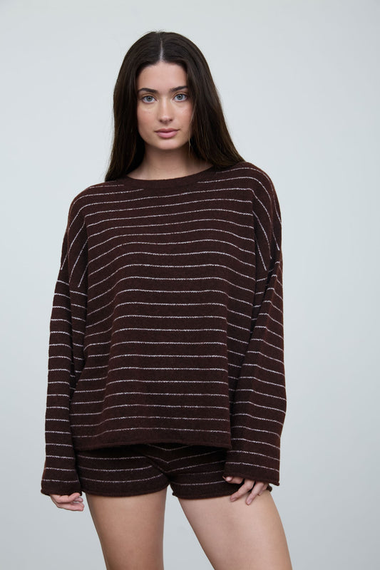 Chase Crew Neck Stripe Knit Pullover