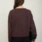 Boat Neck Raw Edge Knit Pullover Sweater