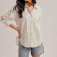 East Side Pin Stripe Button Down Boyfriend Shirt