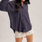 East Side Pin Stripe Button Down Boyfriend Shirt