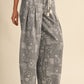 Bandana Print Pleated Barrel Pants