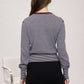 Chase Stripe Round Neck Button Down Ribbed Hem Cardigan