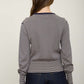 Chase Stripe Round Neck Button Down Ribbed Hem Cardigan