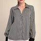 Orphan Stripe Shirt V Neck Collar Neck Button Down