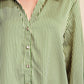 Orphan Stripe Shirt V Neck Collar Neck Button Down