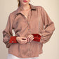 Orphan Stripe Shirt V Neck Collar Neck Button Down