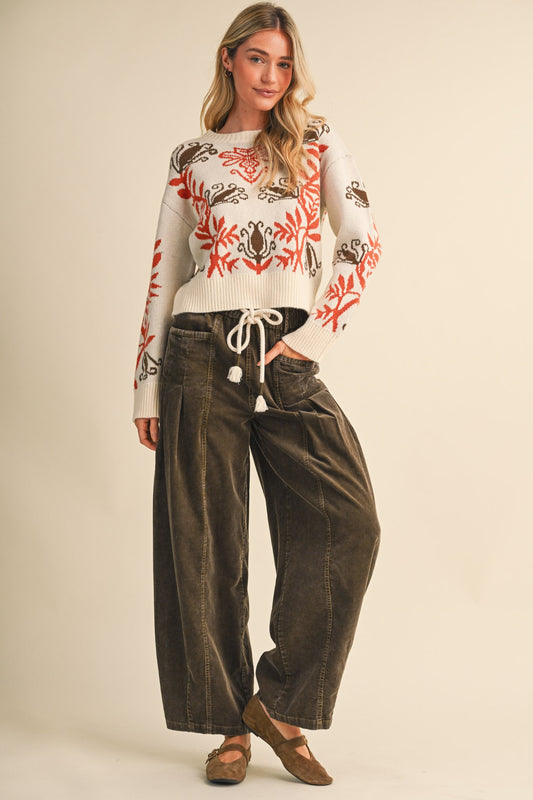 January Floral Knit Sweater
