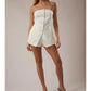 Coincidence Strapless White Denim Romper