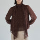 Valerie Polka Dot Mock Neck Tie Blouse