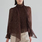 Valerie Polka Dot Mock Neck Tie Blouse