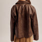 Utility Jacket Collared Faux Leather Zipper Front Utility Jack