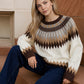 Argyle Collared Button Down Knit Cardigan