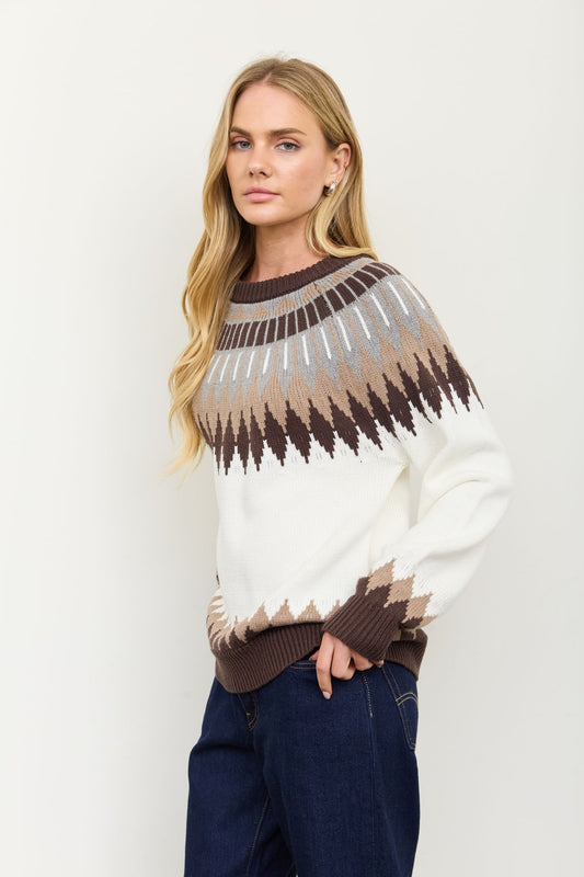 Argyle Collared Button Down Knit Cardigan