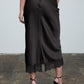 Adams Satin Lace Hem Back Slit Pencil Midi Skirt