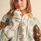 Paisley Knit Mock Neck Half Zip Pullover Sweater