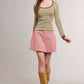 Tea Striped Contrast Trim Scoop Neck Top