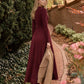 Attention Ribbed Mock Neck Satin Twofer Midi Dress