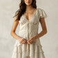 Taos Polka Dot Lace Trim Tiered Mini Dress