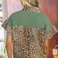 Animal Print Color block Grommet Detail Sherpa Top