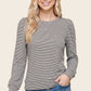 Purpose Puff Sleeve Crew Neck Pinstripe Top