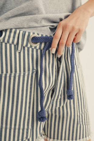 Staten Drawstring Waist Stripe Shorts