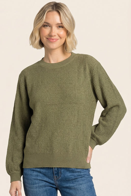 Alex Balloon Long Sleeve Crew Neck