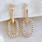 CZ Oval Dangle Earrings