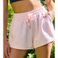 Ballet Shorts Pink Drawstring Solid Scuba Dolphin Shorts