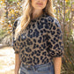 Hadley Fringe Detail Textured Animal Print Top