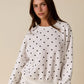Zoey Crewneck Polka Dot Fleece Crewneck Sweatshirt
