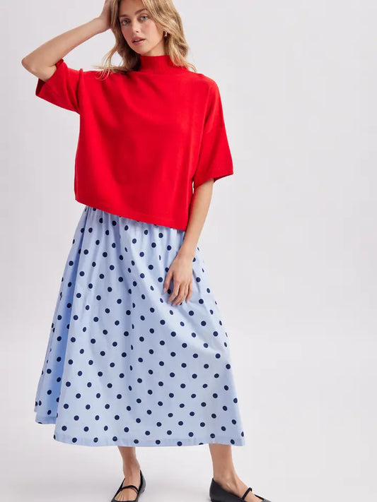 Leo Mock Neck Short Sleeve Sweater