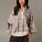 Juliette Leopard Print Snap Button Sweatshirt