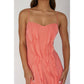 Melon V Neck Bodice Maxi Dress