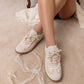 The April | Cream Lace-Trimmed Retro Sneaker