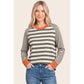 Canyon Contrast Stripe Log Sleeve Knit Top