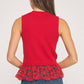 Richmond Lace Contrast Mock Neck Sleeveless Knit Top