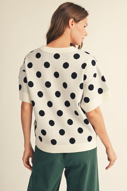 Chicago Polka Dot Comry Sweater Top