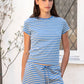 Marlowe Tee Classic Crewneck Stripe Short Sleeve T-Shirt